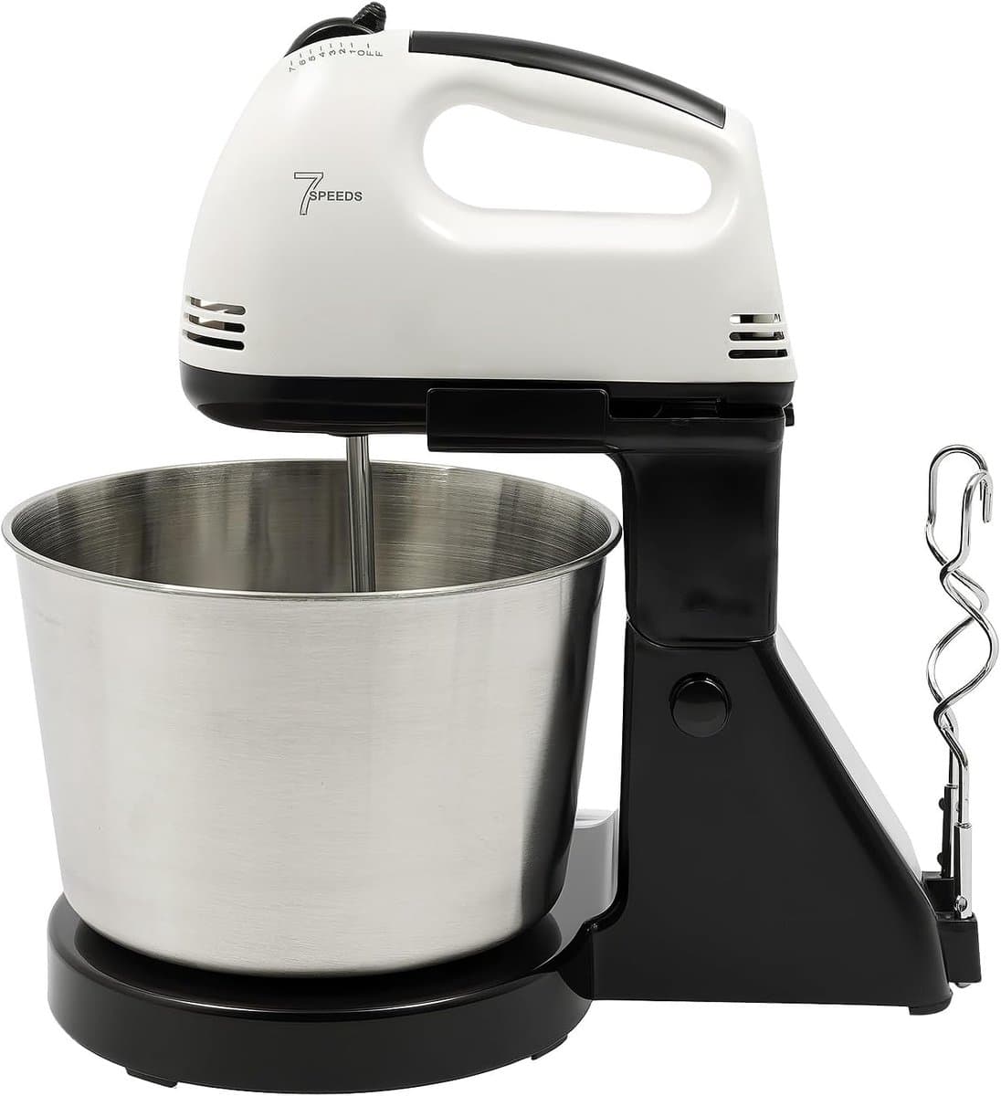 Elektrische Handmixer - Deegmachine Keukenmachine - Bakken en Koken - 7 Snelheden Instelbaar - 1.7L Kom - Zwart — afbeelding 1