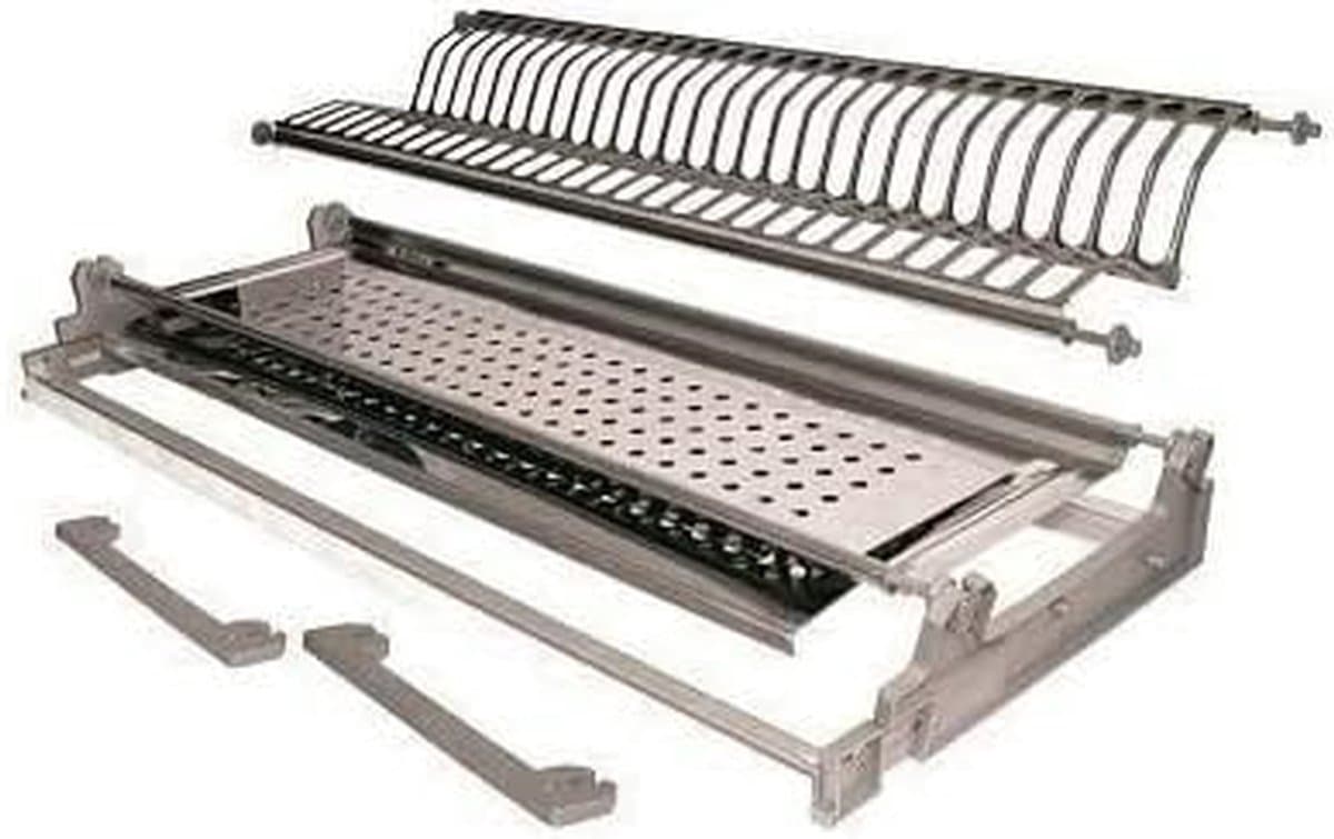 Afdruiprek RVS - Keukenrek Houders - Keuken Organiseren - Verstelbaar Frame - 56 cm Kastmaat - Zilver — afbeelding 1