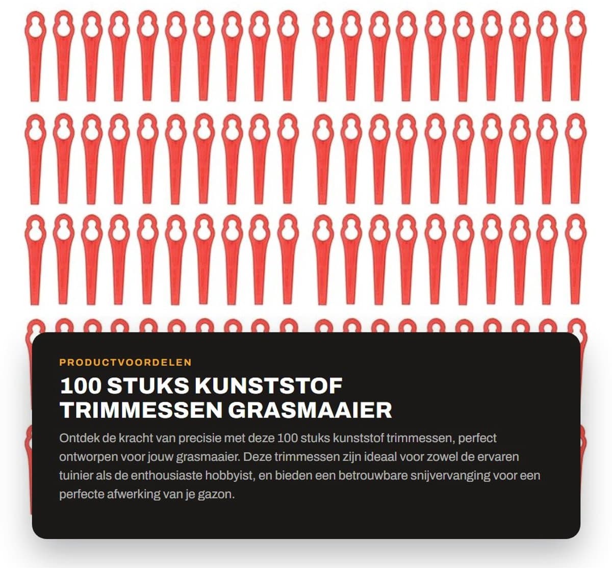Dailygoods- Trimmessen 100 Stuks - Kunststof - Waterdicht - Nauwkeurig Trimmen - Lichtgewicht - Duurzaam en Slijtvast - Maaimes — afbeelding 1
