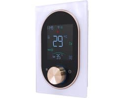 Slimme Thermostaat - Digitale Temperatuurregelaar - Huis Verwarming - Touchscreen Bediening - 86x86 mm - Wit