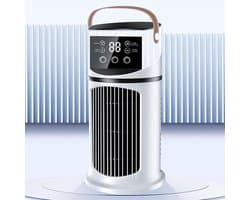Ventilator - Ventilator staand - Stille ventilator slaapkamer - USB-luchtkoeler - Krachtige sproeiventilator - Bureauventilator - Met timerfunctie - 27*15,5*15,5 cm - Wit - ABS