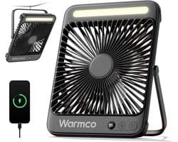 Campingventilator 20000mAh oplaadbaar - ultra dun - draagbaar - voor buiten gebruik