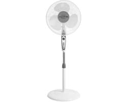 Staande ventilator - Vloermodel - Ruimte koelen - Verstelbare hoogte - 40 cm bladen - Wit