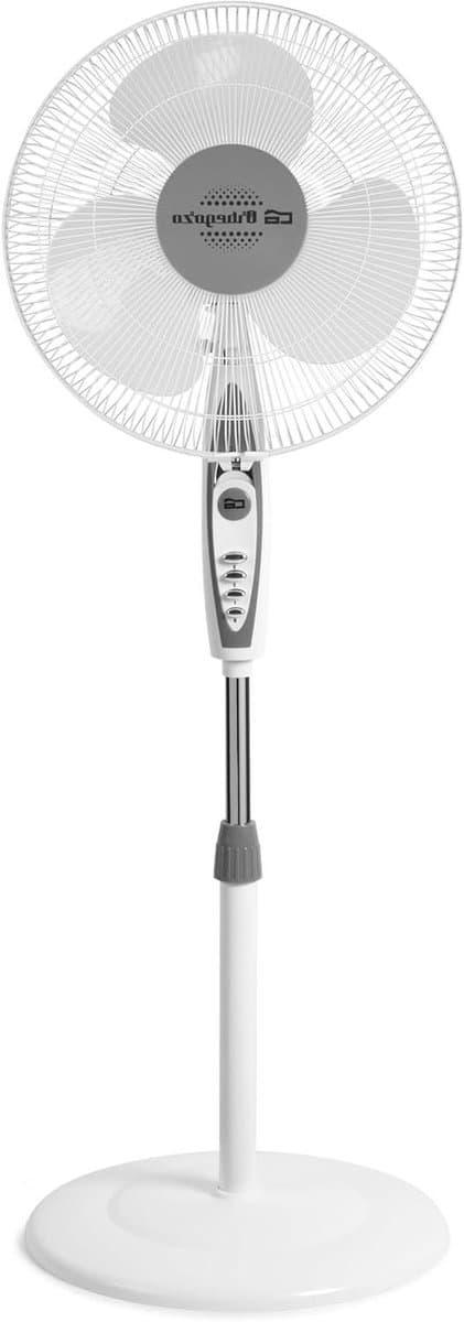 Staande ventilator - Vloermodel - Ruimte koelen - Verstelbare hoogte - 40 cm bladen - Wit — afbeelding 1