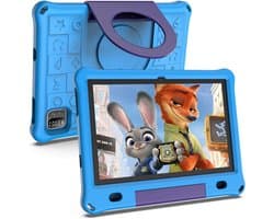 SnelShoppen - Kindertablet 10.1 inch Blauw - 64GB, 3GB RAM, Games, Iwawa Programma, Ouderlijk Toezicht, IPS Scherm met Bumper voor Kinderen