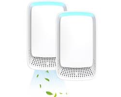 Plug-in luchtreiniger - Negatieve ionentechnologie - Stille werking voor thuisgebruik - Negatieve ionenluchtreiniger voor slaapkamer, kantoor, dierenkamer, badkamer, wit - 2-pack