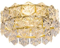 COVREO Plafondventilator met verlichting 50 cm goud glas, 6 snelheden