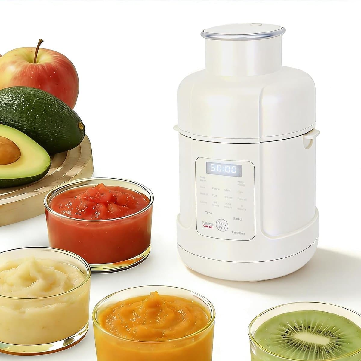 Babyvoedselmaker, babypapbereider, automatisch koken en versnipperen voor gezonde zelfgemaakte babyvoeding, BPA-vrij — afbeelding 1