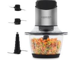 Keuken Chopper - Mini Hakmachine - Maaltijden Voorbereiden - 6 Titanium Bladen - 1.2 liter - RVS