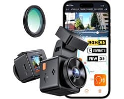 Mini Dash Cam - Autocamera Rijcamera - Verkeersincidenten Vastleggen - 4K HDR Nachtzicht - 154'' Scherm - Zwart