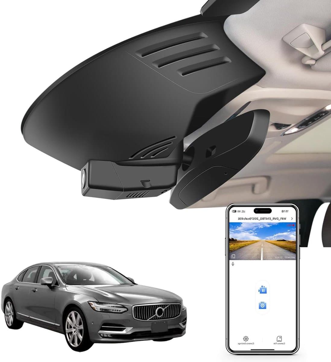 4K UHD Dashcam - Autocamera Video - Veiligheid Onderweg - Speciaal Ontwerp - 64GB Kaart - Zwart — afbeelding 1