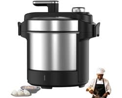 Elektrische Voedselbereider - Yam Machine Fufu - Afrikaanse Gerechten Maken - Automatische Mengfunctie - 6 Liter - Zilverkleurig