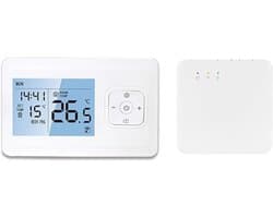 Slimme Thermostaat - Programmeerbare Kamerthermostaat - Energie Besparen - App Bediening - 14 x 9.5 x 6.5 cm - Wit