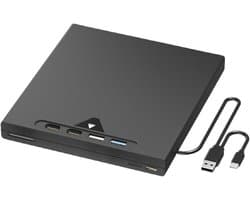 Externe DVD Brander - Dvd-rw Station - Bestanden Archiveren - Slot-in Laadmechanisme - 16 x 15 x 2 cm - Zwart