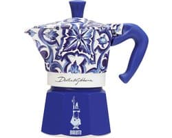 Bialetti 0005345 handmatig koffiezetapparaat Elektrische Moka Express 0,13 l Blauw, Wit