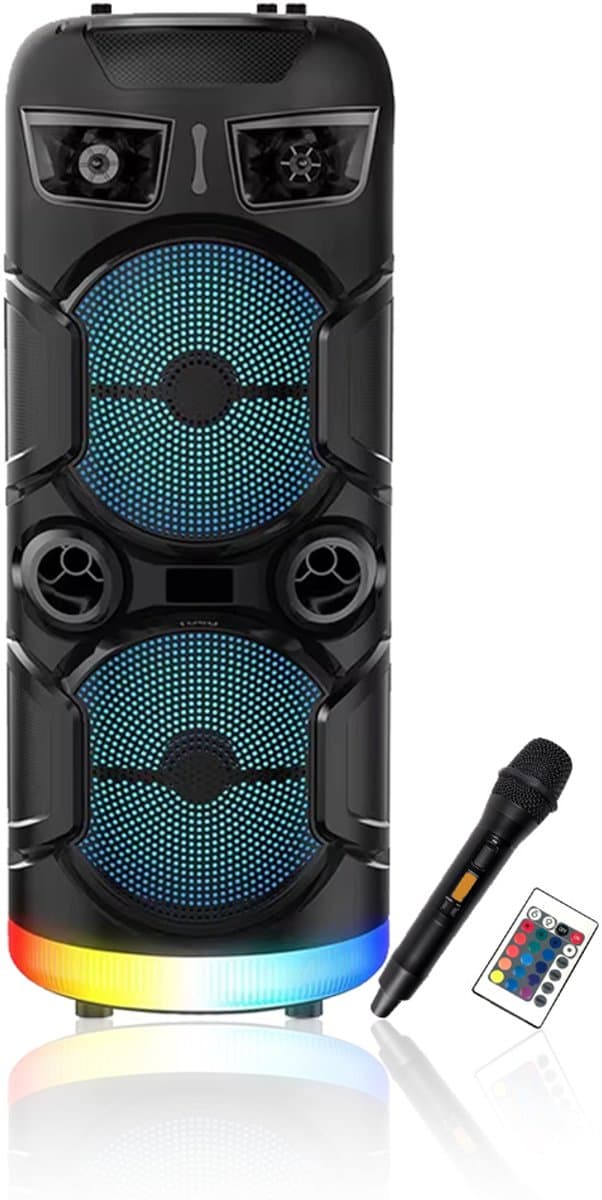 Bluetooth speaker - Party Speaker - Draadloze muziek Box - Speakers - Discolichten - 1200 watt - LED verlichting - Bluetooth - Karaoke - FM radio — afbeelding 1