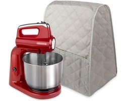 Grijze stofkap voor standmixer met handige zakken en extra opbergruimte voor accessoires, beschermt je keukenapparaat tegen stof en vuil