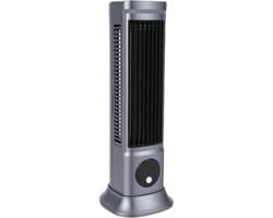 Torenventilator Bladloos - Staande Ventilator - Stille Koeling - USB C Oplaadbaar - 31.5 x 12 x 11 cm - Spacegrijs