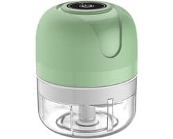 Mini Keukenmachine - Knoflookhakker Elektrisch - Snel Ingrediënten Snijden - Draadloos USB Oplaadbaar - 250ml Capaciteit - Cyaan Blauw
