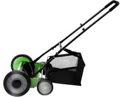 Handgrasmaaier - Spindelmaaier Gazonmaaier - Gazon Onderhouden - Stille Werking - 60 cm maaibreedte - Groen