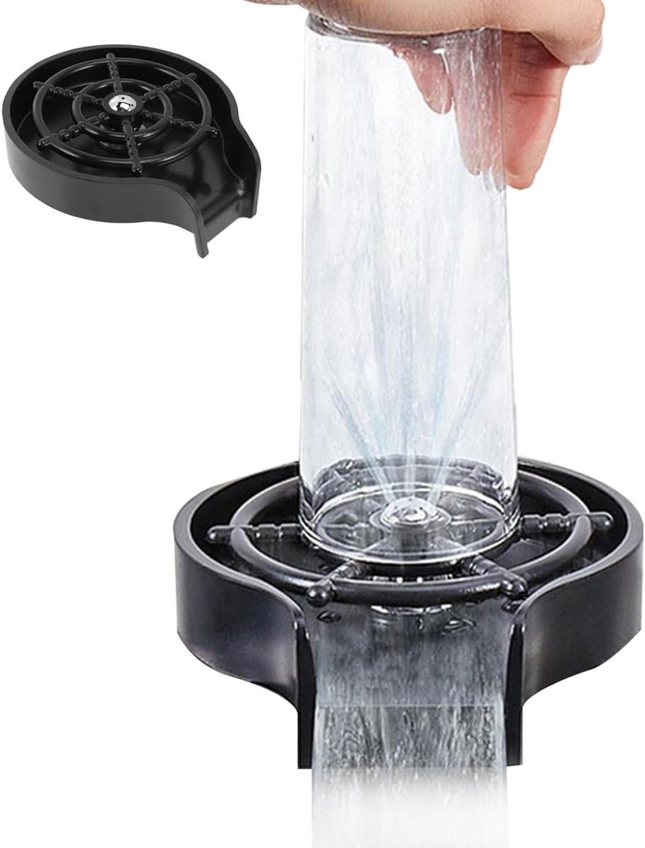 Automatische Kopjeswasmachine - Glazenspoeler Keuken - Snel Glazen Reinigen - 360 Graden Rotatie - 13x14.5 cm - Zwart — afbeelding 1