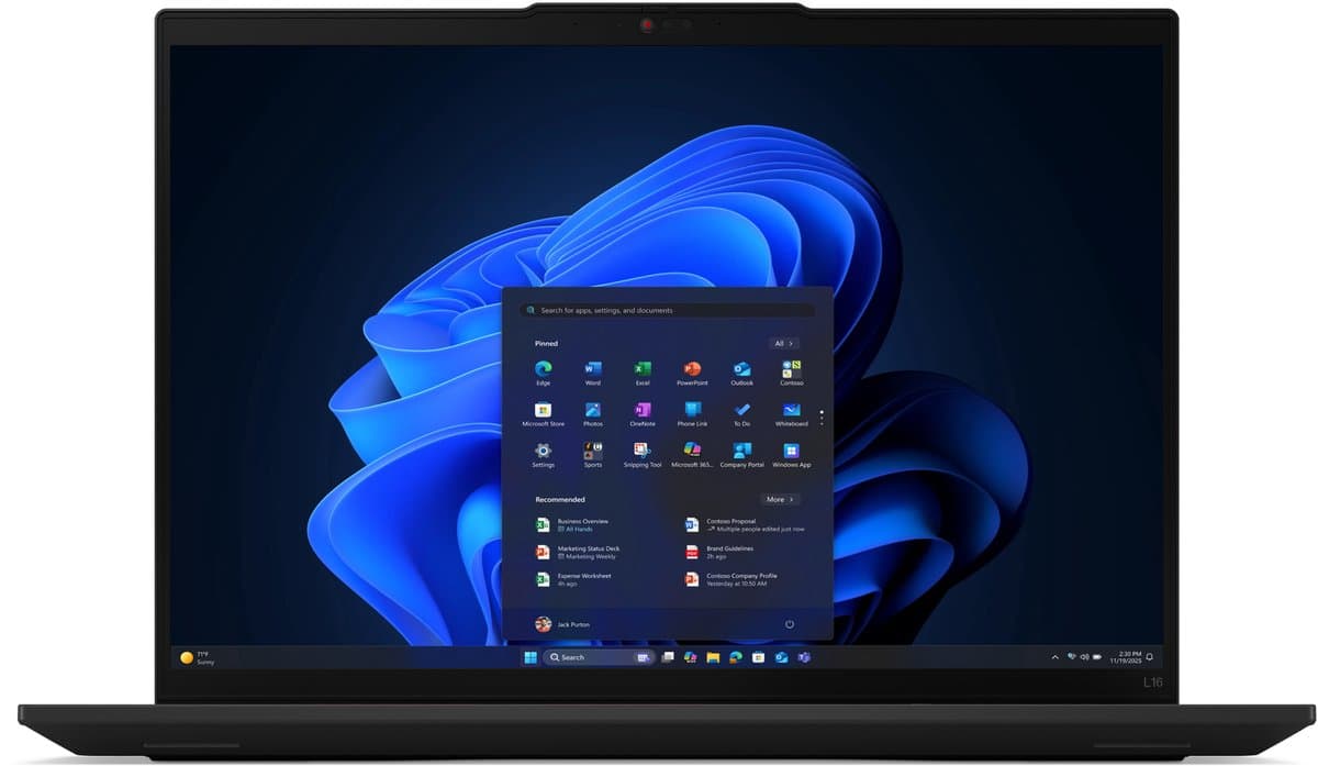 Lenovo ThinkPad L16 Gen 2 (Intel) Intel Core Ultra 5 225U Laptop 40,6 cm (16") WUXGA 16 GB DDR5-SDRAM 512 GB SSD Wi-Fi 6E (802.11ax) Windows 11 Pro Engels Zwart — afbeelding 1
