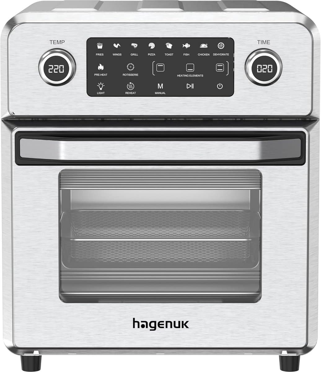 Heteluchtoven - Airfryer Oven - Vetarm Koken - 10 Smart Programma's - 14 Liter - Roestvrij Staal — afbeelding 1
