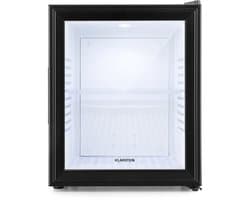 Klarstein Minibar Mini koelkast - 3 Temperatuurniveaus - volume: 30 Liter - 23 dB - Glazen deur - Zwart - Minikoelkast - Stil Compact - Verstelbaar Fluisterstil In Hoogte Verstelbaar - Mini Fridge - Hotelkoelkast - Kleine Koelkast