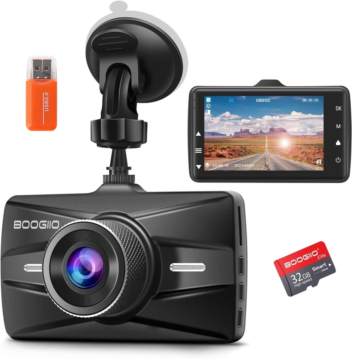 Auto Camera - Rijrecorder - Veilige Rit - 1080P Full HD - 3 Inch Scherm - Zwart — afbeelding 1