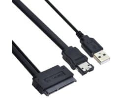 Harde Schijf Kabel - SATA naar eSATA - Data Overzetten - USB Powered - 50 cm - Zwart