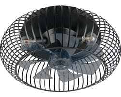 REALITY JOHANNA - Ventilator - Zwart mat - excl. 3x E27 4 W - Afstandsbediening - 3 snelheidsinstellingen - Zomer- en wintermodus