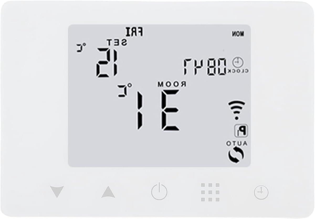 Slimme Thermostaat - App Bediening - Klimaatbeheer - Wandmontage Ontwerp - Digitaal Display - Wit — afbeelding 1
