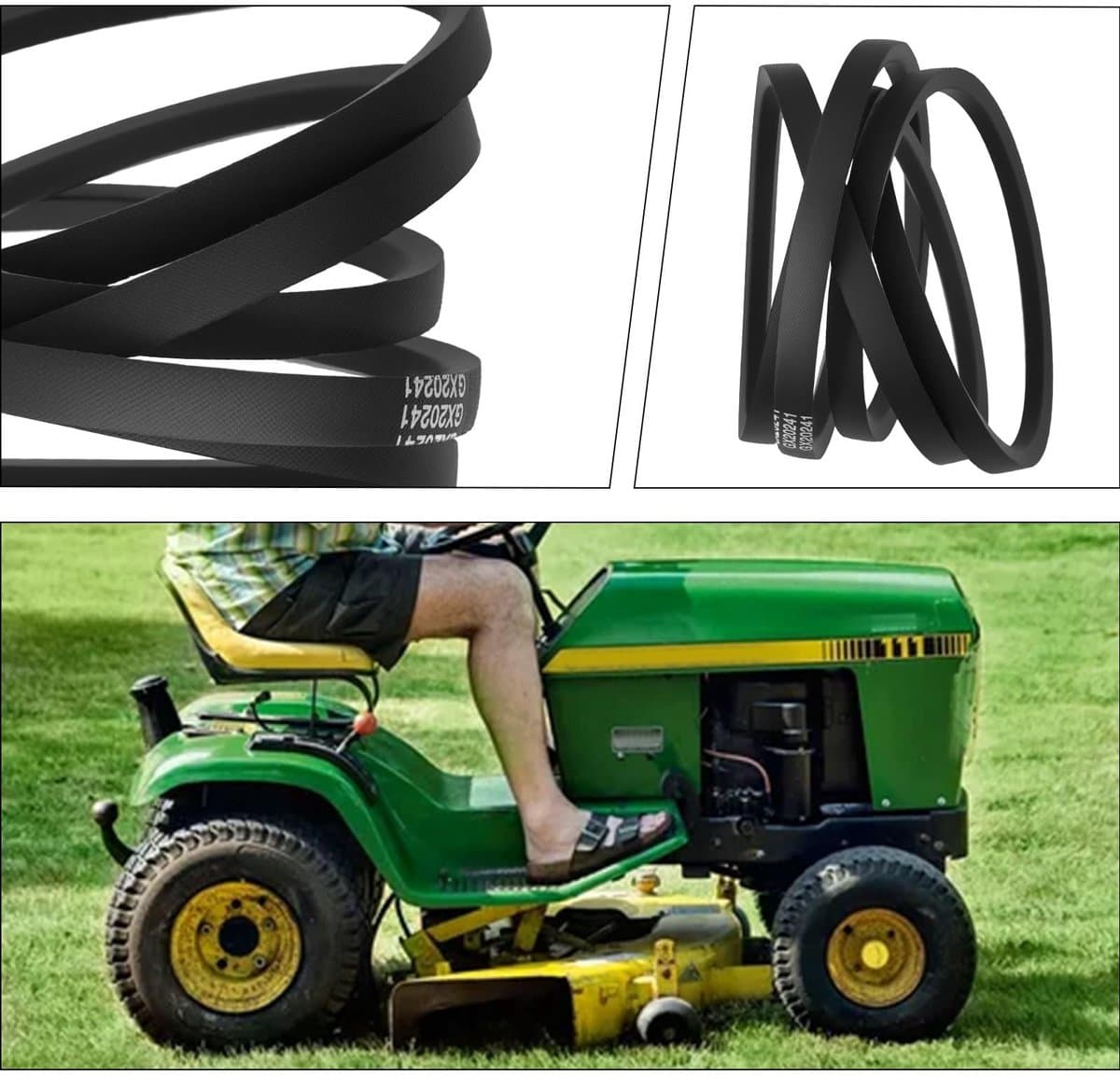 Dailygoods- Aandrijfriem Rubber - Compatibel met John Deere LT150/LT160/LT170/LT180 - Slijtvast - Hoge temperatuur weerstand - 1 stuk - Zwart - Grasmaaier Riem — afbeelding 1