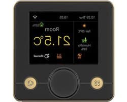 Intelligente thermostaat - Wifi temperatuurregelaar - Comfort thuis - Programmeerbare planning - 86 x 86 x 48 cm - Zwart