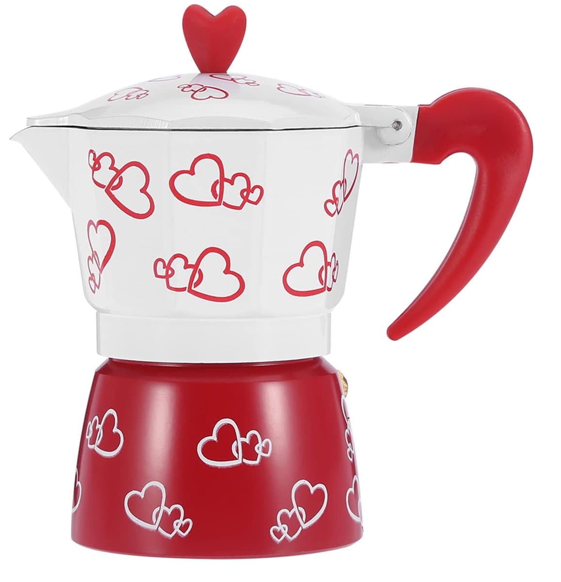 Dailygoody - Koffie Moka Pot - Aluminium Koffiezetapparaat - Handgemaakt voor Thuis en Kantoor - Rood - Italiaanse Stijl - Duurzaam en Veilig - G — afbeelding 1
