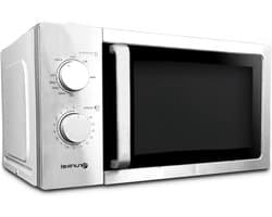 Grunkel Magnetron van roestvrij staal met een inhoud van 20 l en 5 standen - MW-20INOX - ontdooifunctie en timer tot 35 minuten. Roestvrij staal - 700 W