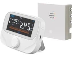 Slimme Kamerthermostaat - Wandmontage Thermostaat - Verwarming Regelen - App Bediening & Schema's - 118x86x24mm - Wit