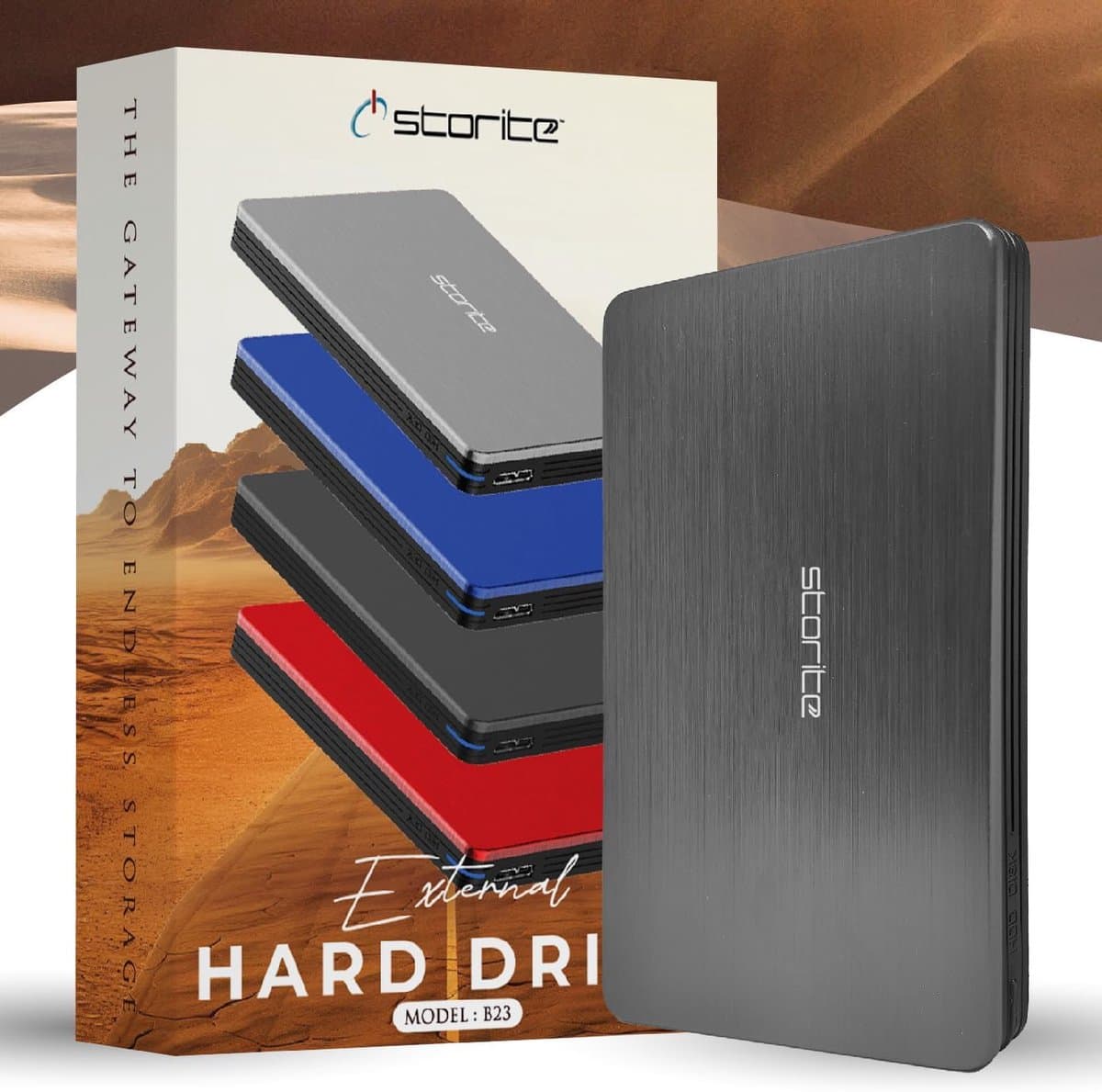 Externe Harde Schijf - Draagbare Opslag - Back-up Gegevens - Snelle USB 3.0 - 120 GB Capaciteit - Grijs — afbeelding 1