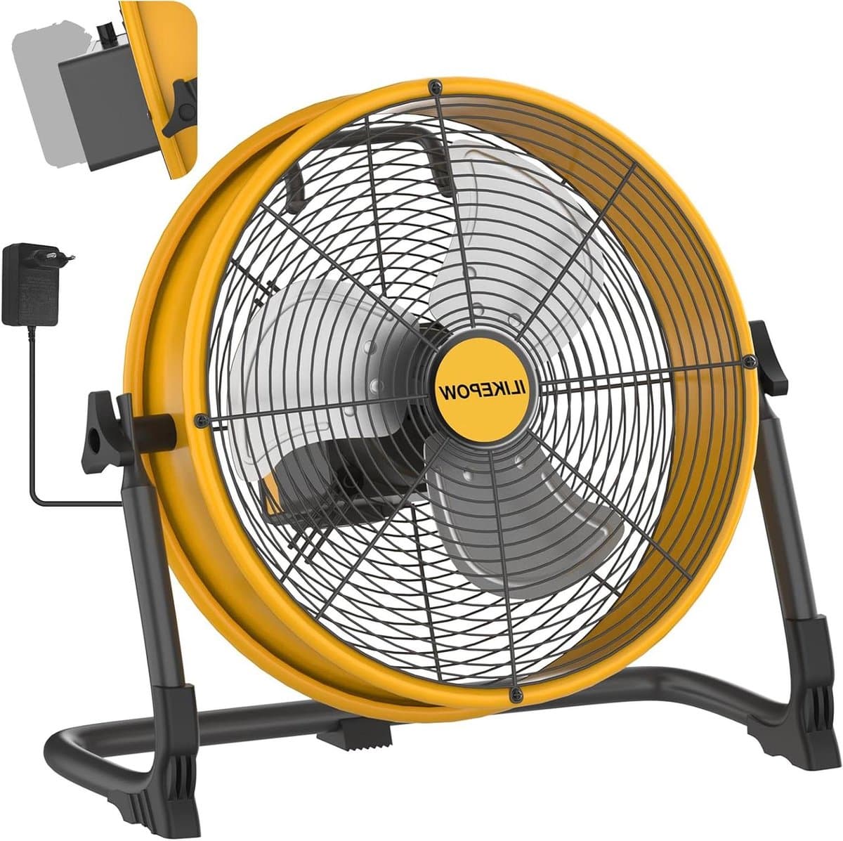 Draagbare Ventilator - Vloerventilator - Buiten Gebruik - Dubbele Stroomvoorziening - 30 cm - Zwart — afbeelding 1