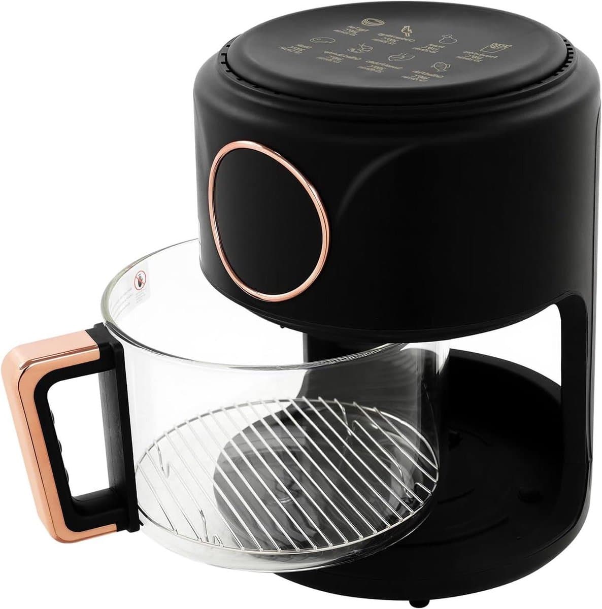 Heteluchtfriteuse - Airfryer - Gezond Koken - Zichtbare Glazen Mand - 42 Liter - Zwart — afbeelding 1