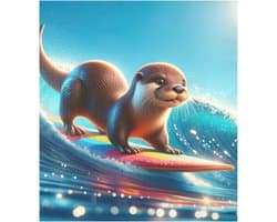 Vaatwasser Magneet - Keuken Decor - Keuken Opvrolijken - Krasbestendige Laag - 58 x 66 cm - Otter Surfen