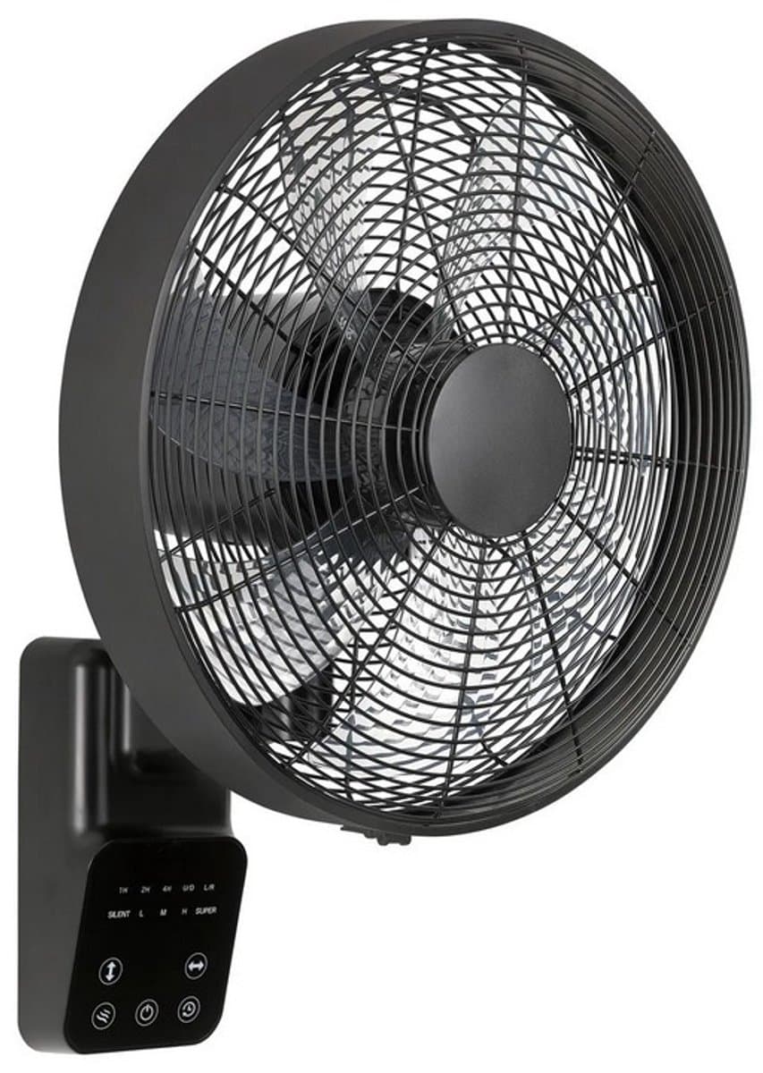 Casafan Airos Eco Design Wall II SW wandventilator zwart 40 cm - Timer - Afstandsbediening - Horizontaal en verticaal oscilleren — afbeelding 1