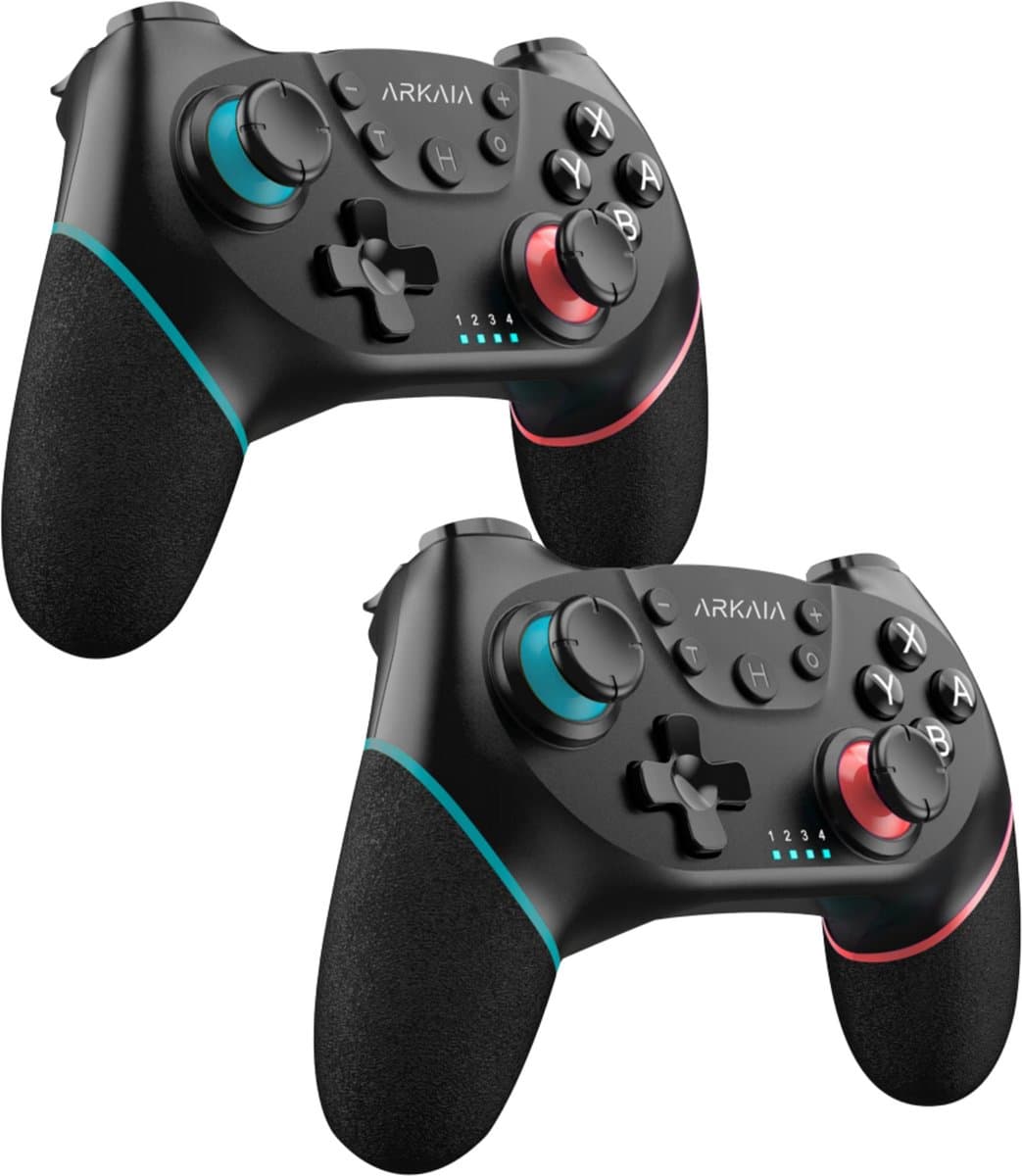 Arkaia Draadloze Controller - Geschikt voor Nintendo Switch & Switch 2 - Nintendo Switch Accessoires - 2 STUKS — afbeelding 1