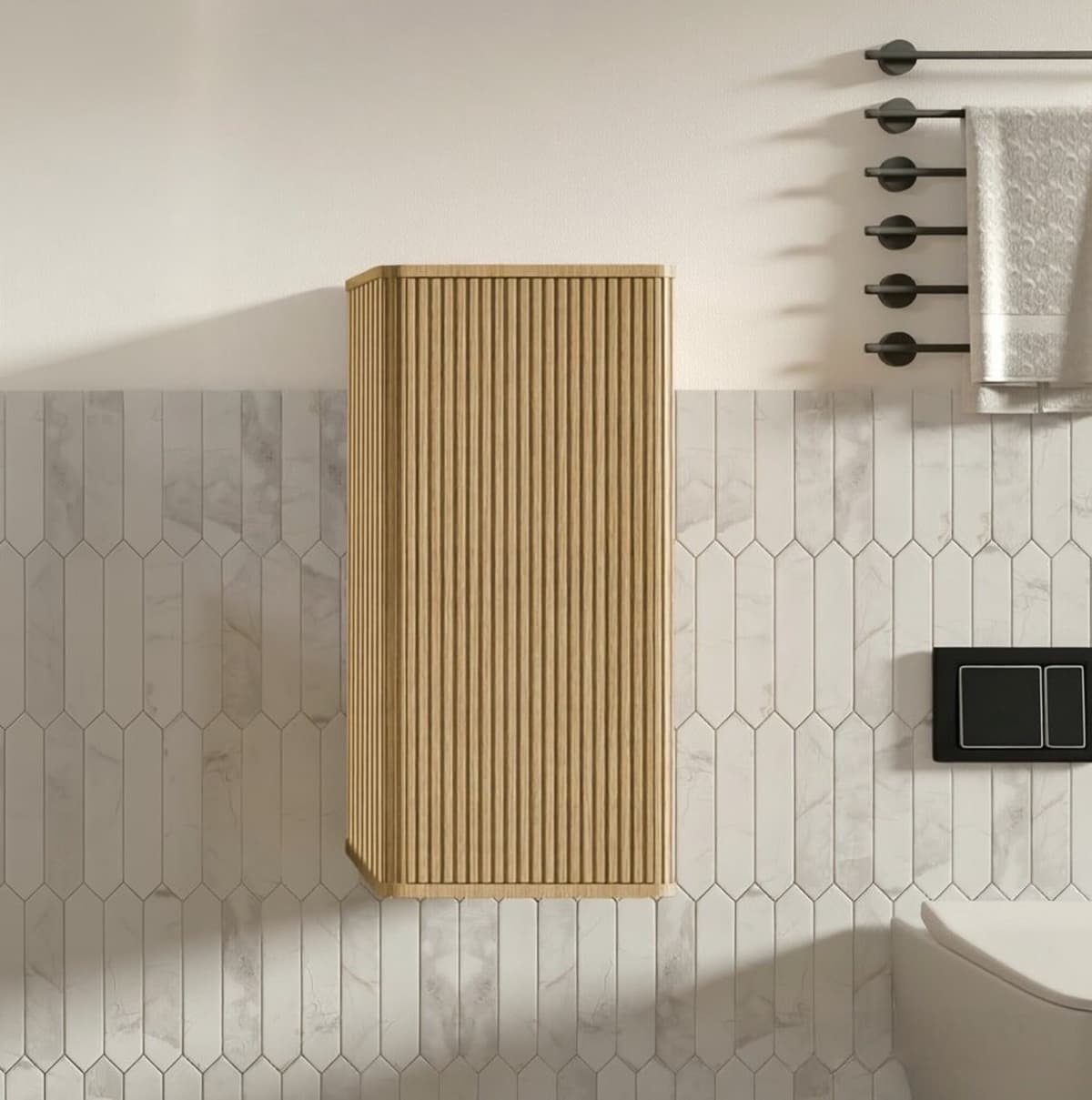 MODFU - Badkamer Wandkast - Wandmontage - Push-To-Open - Eiken - MDF — afbeelding 1