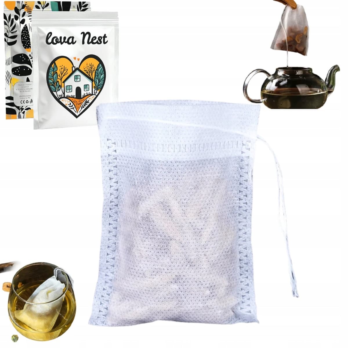 Lova Nest Theezakjes & Kruidenfilters - 100 stuks — afbeelding 1