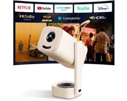 Beamer Draagbaar - 1080P FHD Wifi Bluetooth - 8W Speaker Dolby Audio - Tafelbladmontage - Voor Thuisbioscoop Gaming En Feest