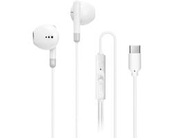 USB-C Hoofdtelefoon met Kabel, In-Ear Oordopjes Type C met Microfoon, Compatibel met iPhone 15 16 iPad Pro, Samsung Galaxy S25 S24 S23 A55 A53, Google Pixel, Huawei, Mi, Oppo, Wit