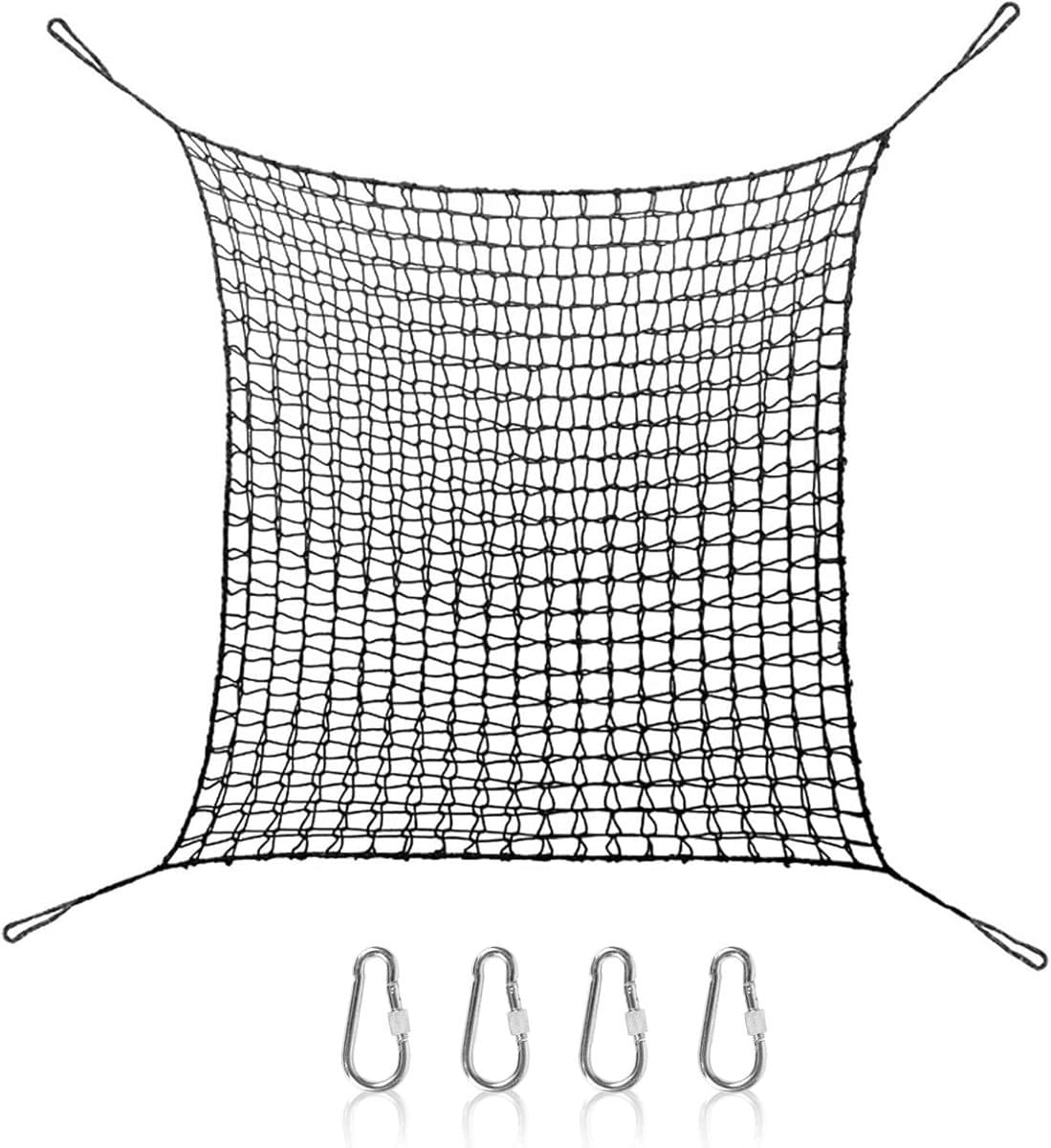 Speelplaats, dubbele lagen, kinderveiligheidsnet, klimrek, net, kinderschommel, tuin, 1 x 3 m, valbeveiligingsnet voor speelplaatsnet (zwart, 100 x 300 cm) — afbeelding 1