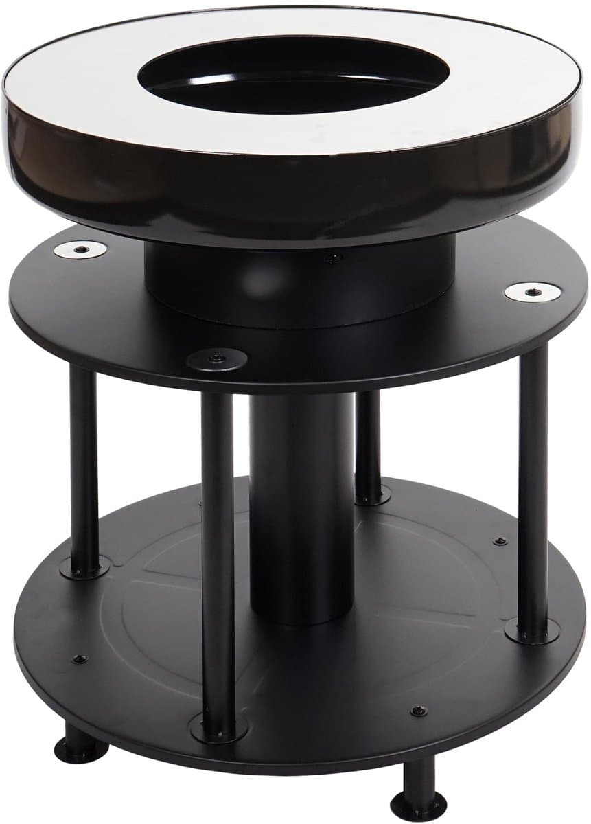 Vuurschaal met grill MCW-K95, vuurplaats-grill BBQ, grillplaat plank, staal roestvrij staal email Ø 56cm zwart — afbeelding 1