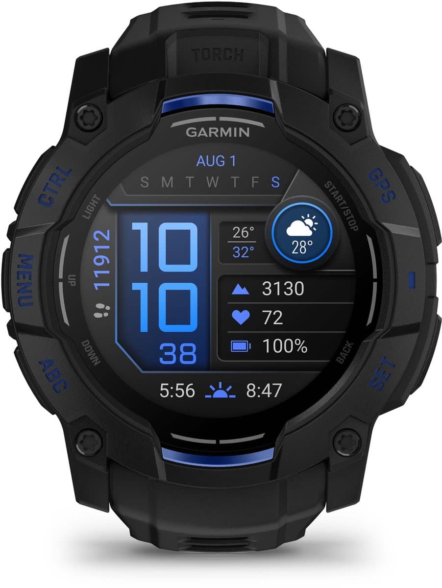 Garmin Instinct® 3 - Smartwatch - AMOLED - 50 mm - Bolt Blue - Limited edition — afbeelding 1